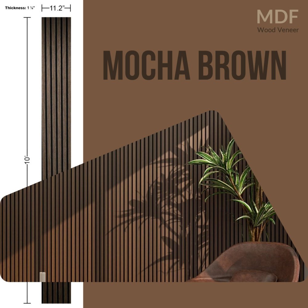 Laminwall |Acoustic Wall Panel | MDF Core | Wood Veneer | Mocha Brown